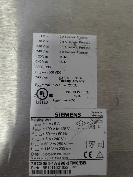 Siemens 7SC8054-1AB96-3FM0/BB controller, READ _