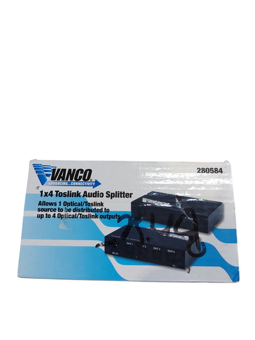 VANCO 1x4 Toslink Audio Splitter PN 28058