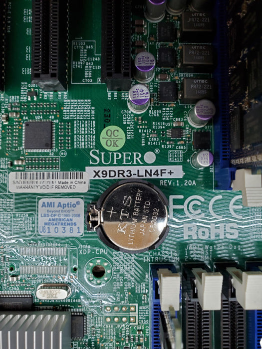 Supermicro X9DR3-LN4F+ Motherboard 2x Xeon E5-2630 0 32GB DDR3 + I/O Shield