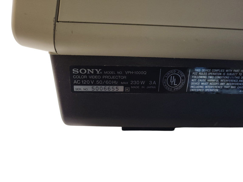 Vintage SONY VPH-1000Q RGB CRT Projector READ $