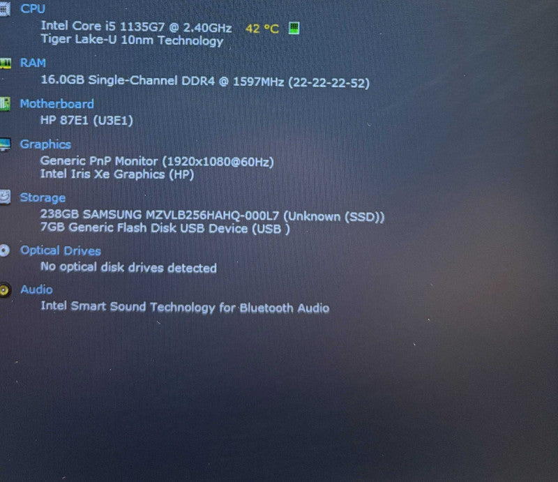 HP ProBook 450 G8 Core i5-1135G7@2.4GHz 16GB RAM 256GB SSD READ  Lap200