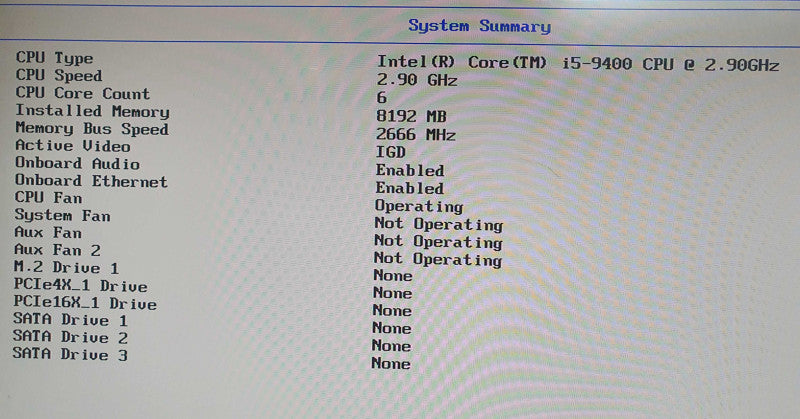 Lenovo ThinkCentre M720S SFF I5-9400 @ 2.90GHz 8GB RAM - No HDD