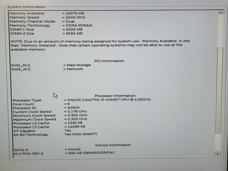 DELL OptiPlex 3080 USFF Intel Core i5-10500T 16GB RAM 256GB NVMe $