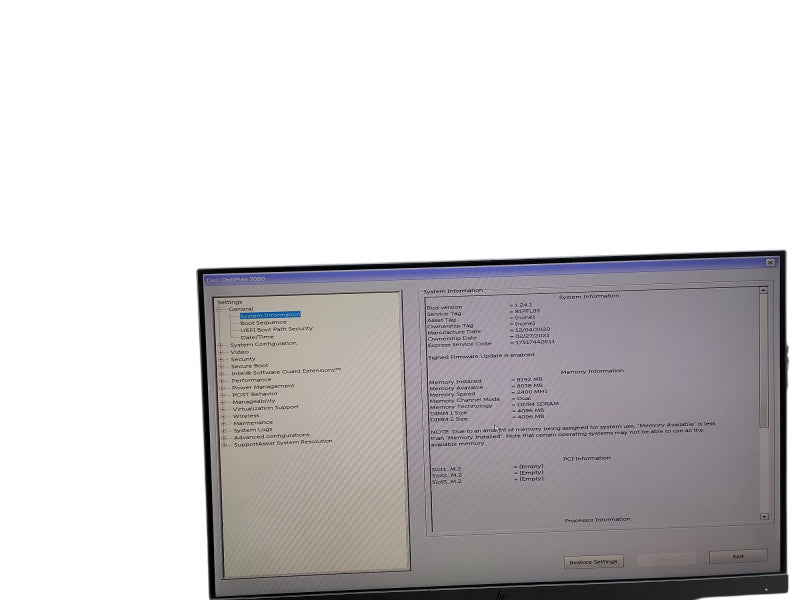 Dell OptiPlex 7080 Micro i5 - 10500T @ 2.30GHz 8GHz DDR4 Ram  Qθ