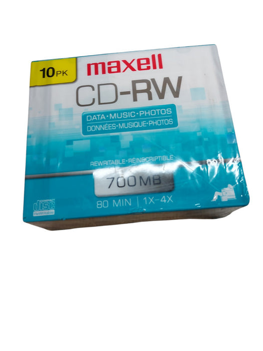 MAXELL CD-RW 10 PK 700MB - Brand New Sealed Box