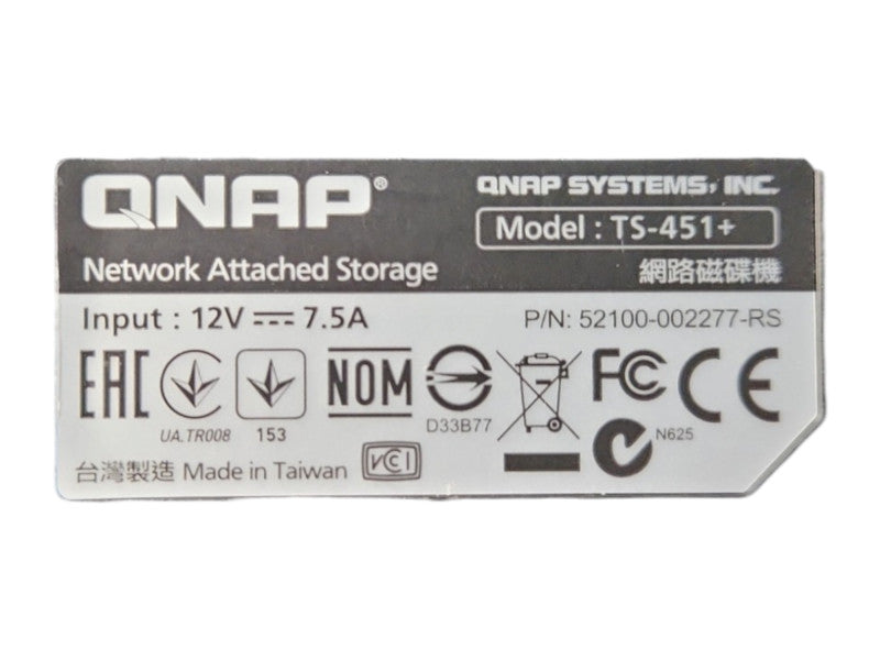 QNAP TS-451+ 4-Bays NAS, No HDD & Caddies & Power Adapter, READ