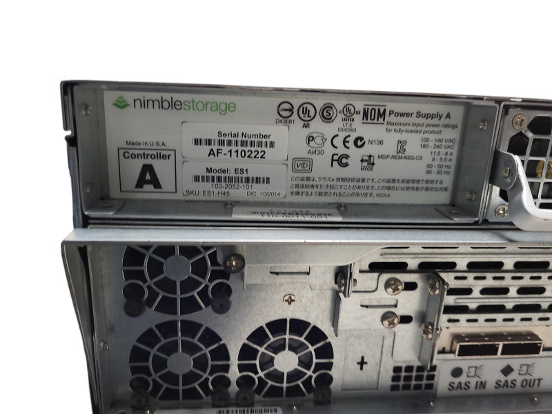 HPE Nimble Storage ES1 w/ 2x Expansion Shelf I/O Module, 2x 1200W PSU $