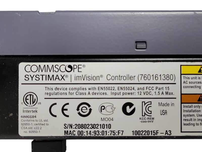 Comscope Systimax Invision Controller 760161380 with display _