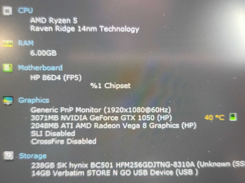 HP Pavillion Gaming Ryzen 5 3550H 8GB DDR4 GTX 1050 PARTS/REPAIR β BudLap