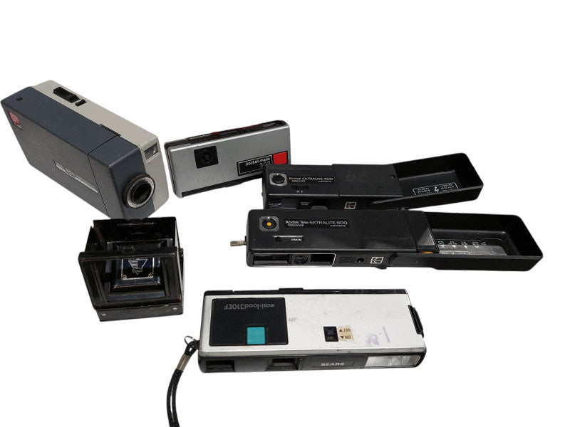 Bundle of Vintage Cameras , 1-Polaroid , 3-Kodak , 1-Sears, 1-Keystone =