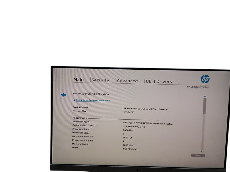 HP EliteDesk 805 G6 SFF AMD  Ryzen 7 PRO 4750G with Radeon 16GB DDR4 Ram θ
