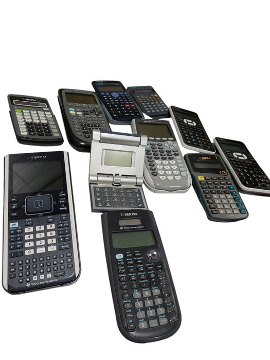 Bundle of 11 Old Scientific Calculators Texas Instruments Sharp Canon Casio =