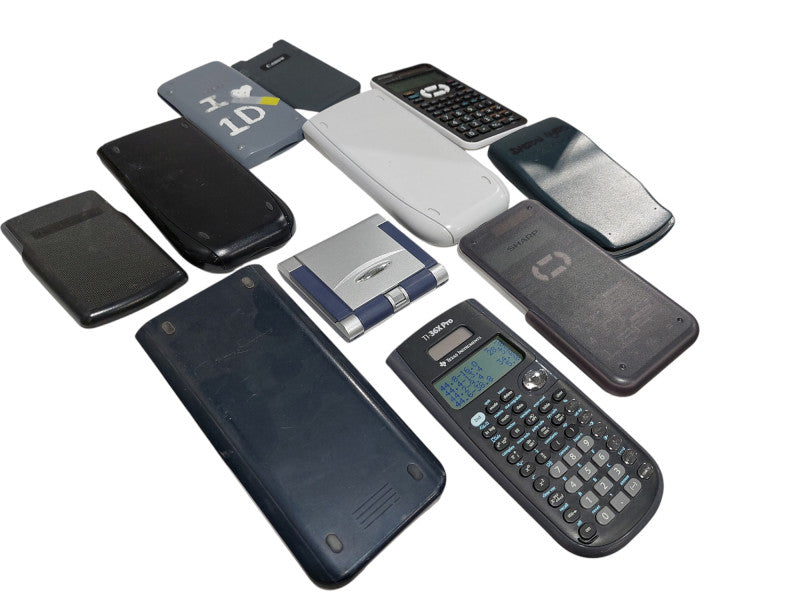 Bundle of 11 Old Scientific Calculators Texas Instruments Sharp Canon Casio =