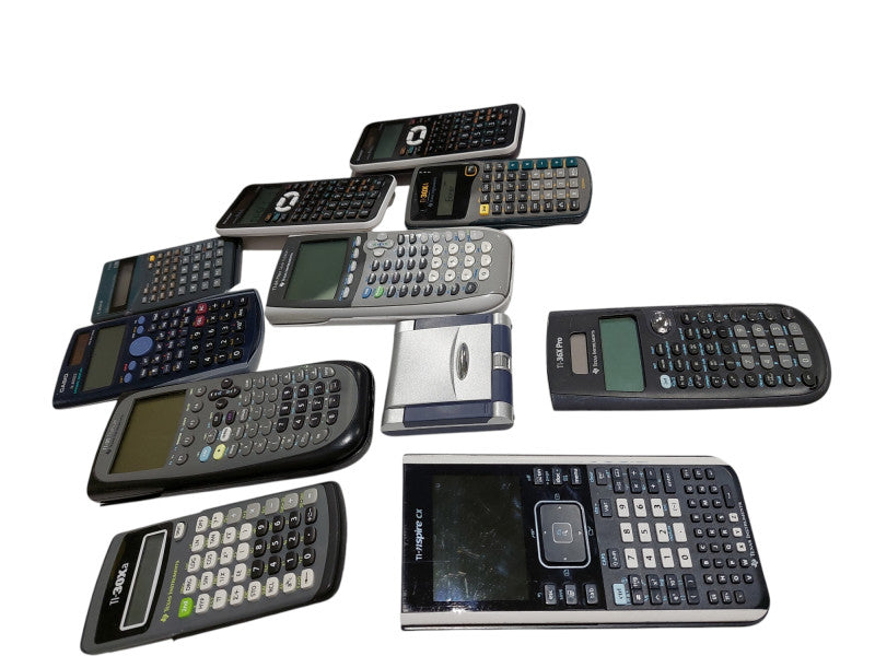 Bundle of 11 Old Scientific Calculators Texas Instruments Sharp Canon Casio =