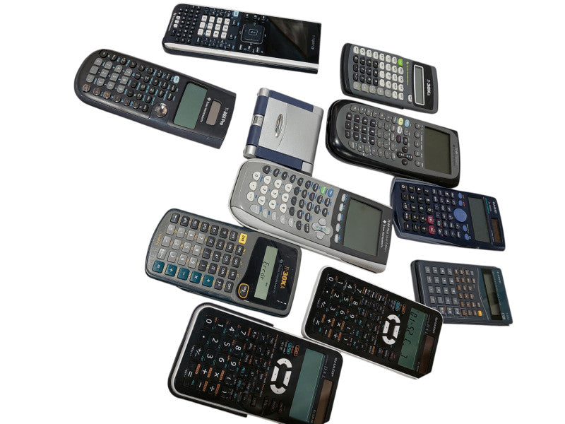Bundle of 11 Old Scientific Calculators Texas Instruments Sharp Canon Casio =