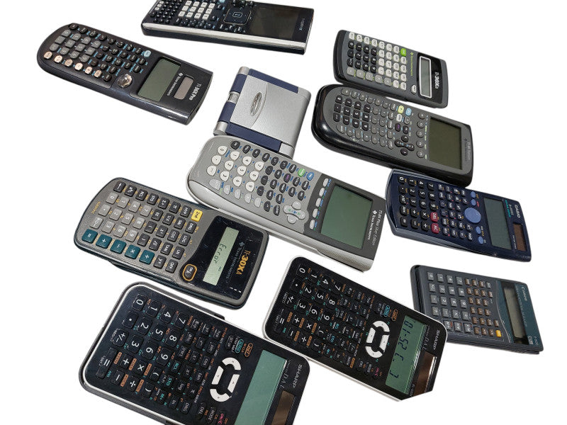 Bundle of 11 Old Scientific Calculators Texas Instruments Sharp Canon Casio =