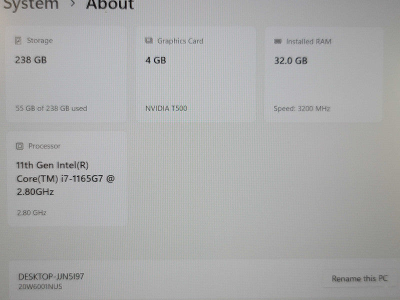 Lenovo ThinkPad P15s Gen 2 i7-1165G7 T500 32GB DDR4 256GB SSD  β Lap200