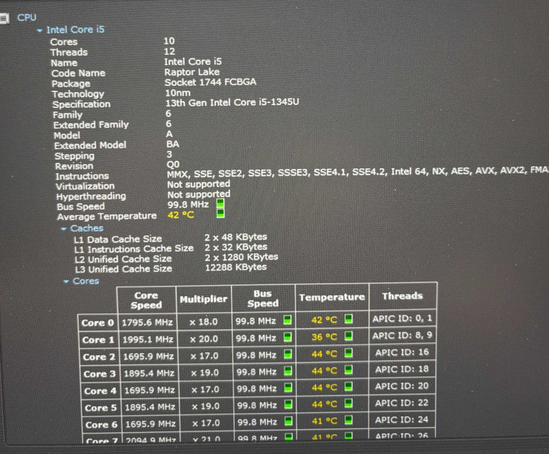Dell Latitude 5440 TOUCH Core i5-1345U@1.6GHz 16GB RAM 256GB SSD READ