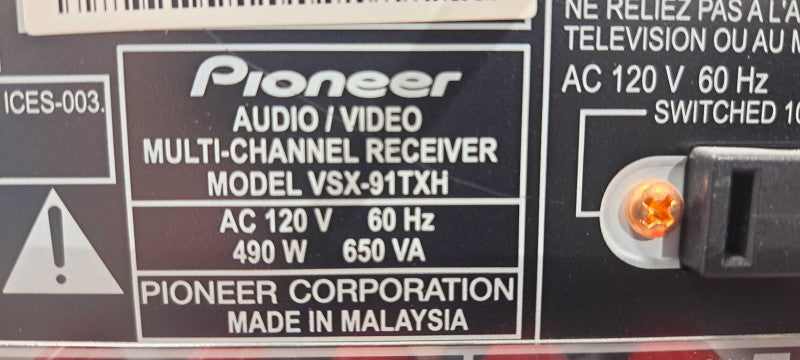 Pioneer Elite VSX-91THX AV/Receiver