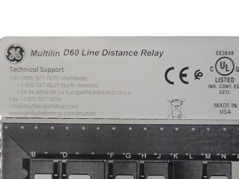 GE D60 Line Distance relay D60U00HCHF8LH6LM6CPXXUXXWXX, READ _