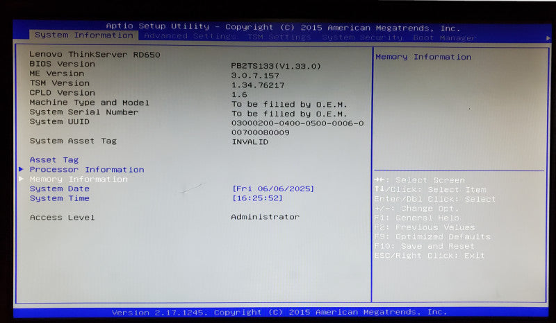 Lenovo ThinkServer RD650 1x Xeon E5-2650 v3 32GB DDR4 - No HDD