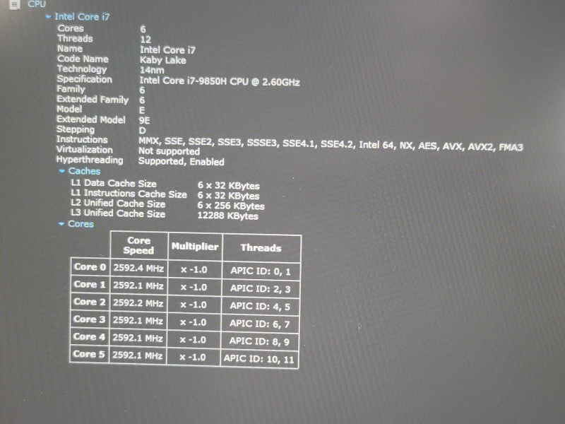 Dell Precision 7540 i7-9850H 32GB DDR4 Quadro T1000 256GB SSD READ β Lap200