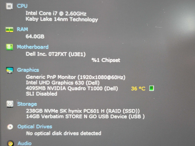 Dell Precision 7540 i7-9850H 32GB DDR4 Quadro T1000 256GB SSD READ β Lap200
