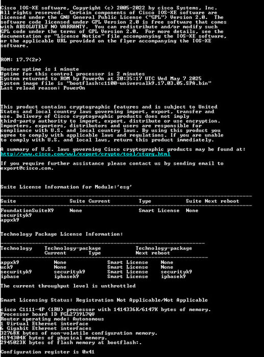 Cisco ISR 1100 Series C1111-4P V01 Services Integrated Router Q