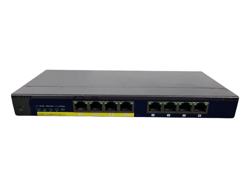 NetGear prosafe 8 port 10/100/1000 switch 4-port PoE GS108P !