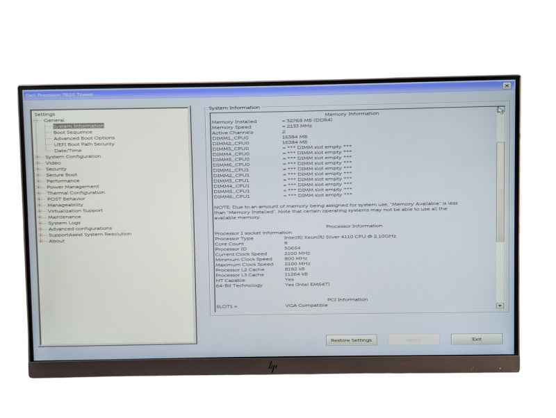DELL Precision 7820 Intel Xeon SILVER 4110 32GB RAM 480GB SSD Quadro K2200 -