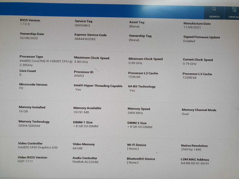 Dell OptiPlex 7090 USFF i5-10500T @ 2.30GHz 16GB RAM - No HDD