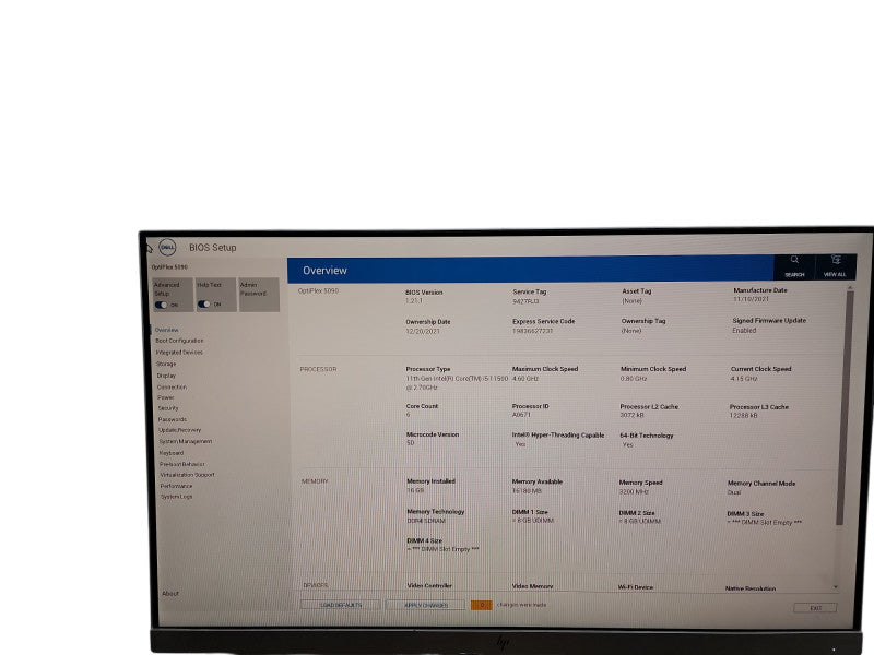 Dell OptiPlex 5090 11th  i5 - 11500 @ 2.70GHz 16GB DDR4 Ram θ