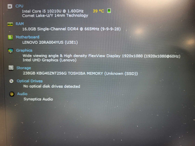 Lenovo ThinkPad E14 Core i5-10210U@1.6GHz 16GB RAM 256GB SSD  $ Lap200