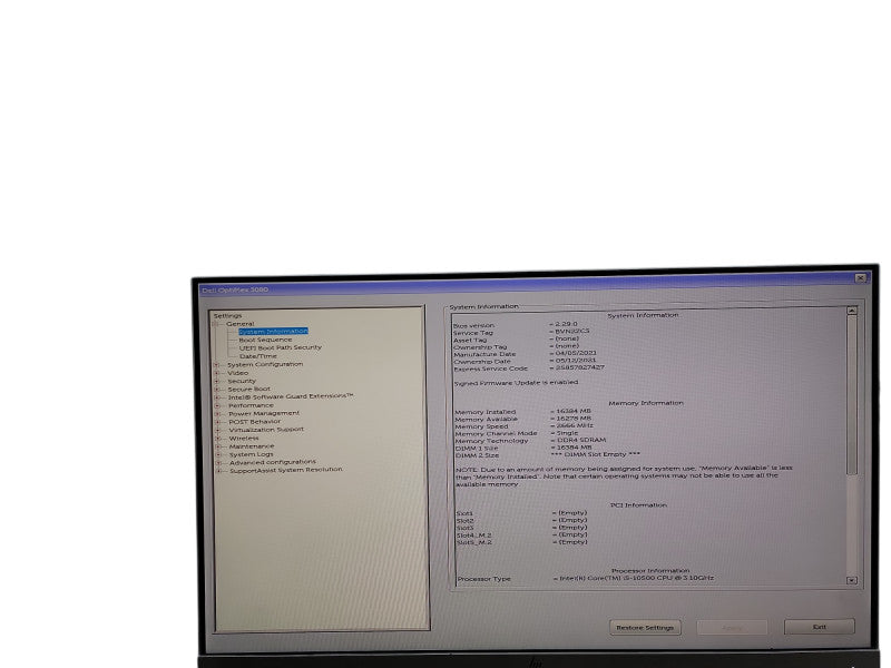 Dell OptiPlex 3080 MT Tower i5 - 10500 @ 3.10GHz 16GB DDR4 Ram θ