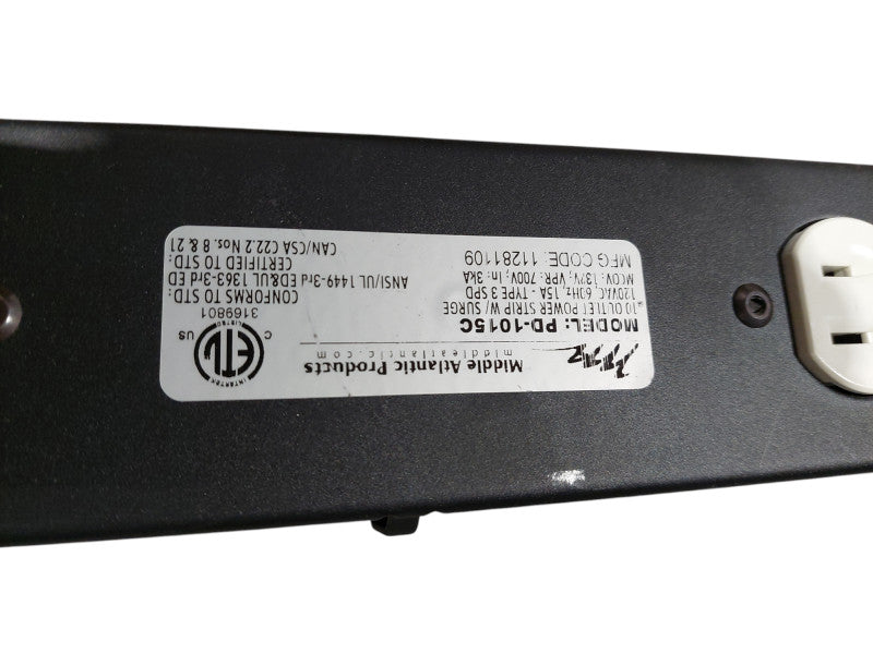 Middle Atlantic Products PDU Power Bar Model: PD-1015C  =