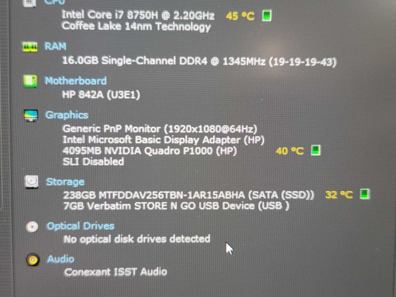 HP ZBook 15 G5 i7-8750H 16GB DDR4 Quadro P1000 256GB SSD  β BudLap