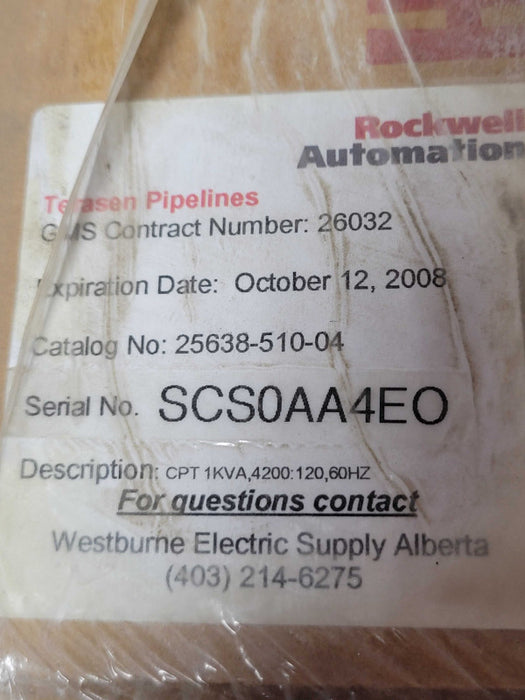 Allen-Bradley Rockwell automation 25638-510-04 control transformer _