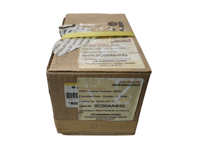 *NEW SEALED* Allen Bradley 80025-871-03, RESISTOR, SNUB 3- OHM, 10% 600W