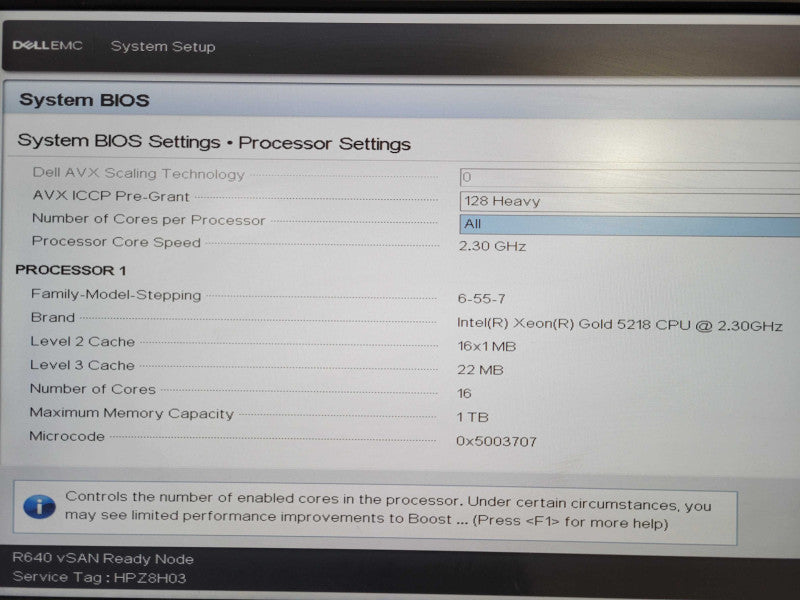 Dell PE R640 1U, 1x Xeon Gold 5218 2.3GHz 16C, 96GB DDR4 HBA330 Mini 2x PSU !