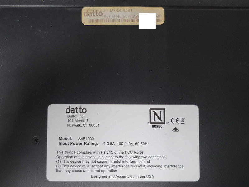 Datto S4B1 Xeon D-2123IT 2.20GHz, 32GB DDR4, 4x 2.5" HDD Trays, READ  _