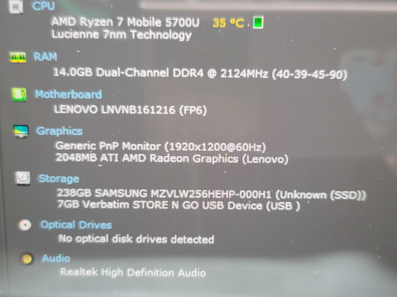 Lenovo Yoga 6 13ALC7 Ryzen 7 5700U 16GB DDR4 256GB SSD TOUCH !! READ β Lap200