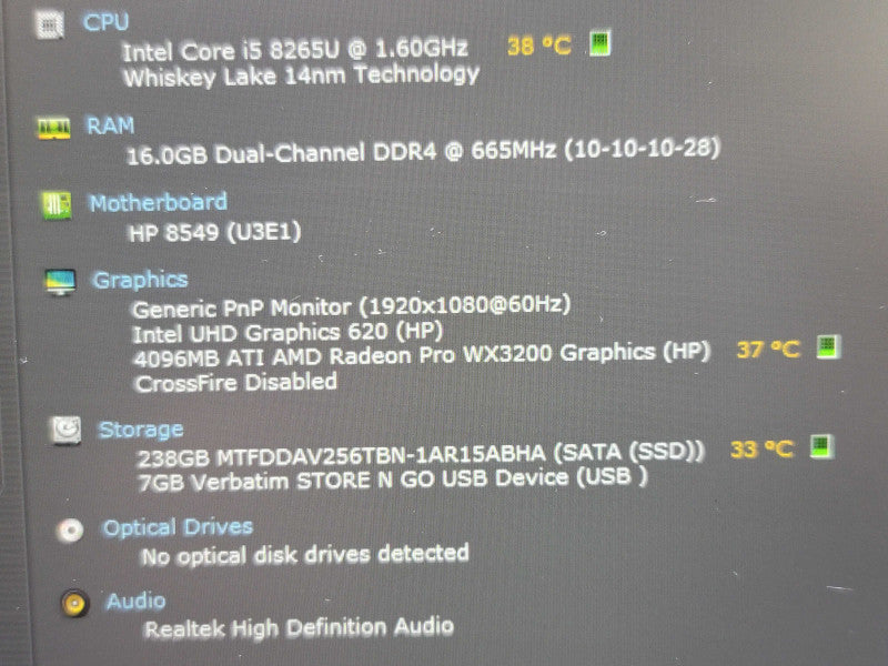 HP ZBook 14u G8 i5-8265U 16GB DDR4 WX3200 256GB M.2  β Lap200