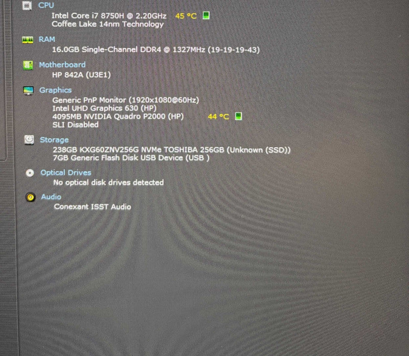 HP ZBook 15 G5 i7-8750H@2.2GHz QUADRO P2000 4GB GPU 16GB RAM 256GB SSD READ  Lap200