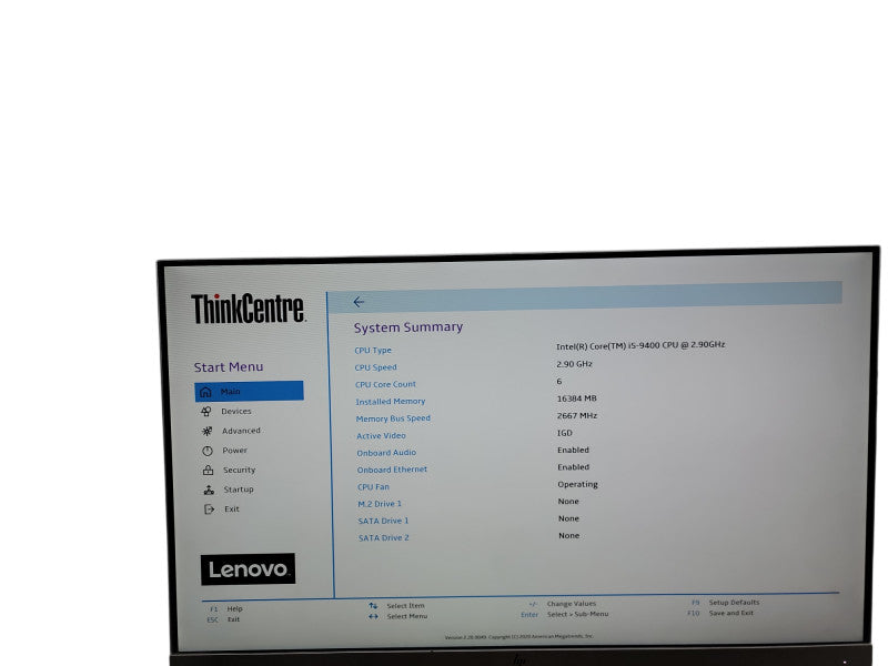 Lenovo ThinkCentre M720e SFF i5 - 9400 @ 2.90GHz 16GB DDR4 Ram θ