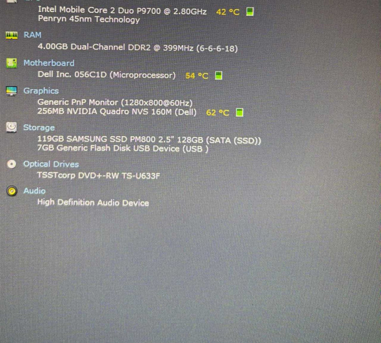 Dell Latitude E6400 XFR Rugged  Core 2 Duo P9700 CPU 4GB RAM 128GB SSD READ  Lap200