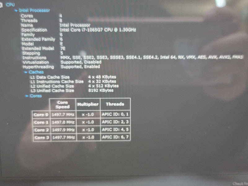 Microsoft Laptop 3 1867 i7-1065G76 16GB RAM 256GB SSD  β Lap200