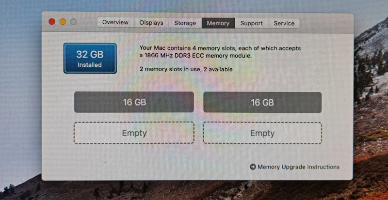 Apple Mac Pro 2013 | Xeon E5-1650V2 @3.5GHz, 32GB RAM, 2x D500 3GB, 256GB SSD