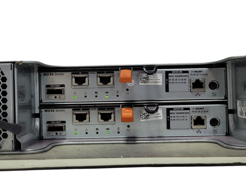Dell MD3620i 24x 2.5" HDD bays with 2x MD36 Series iSCSI controllers 2x PSU _