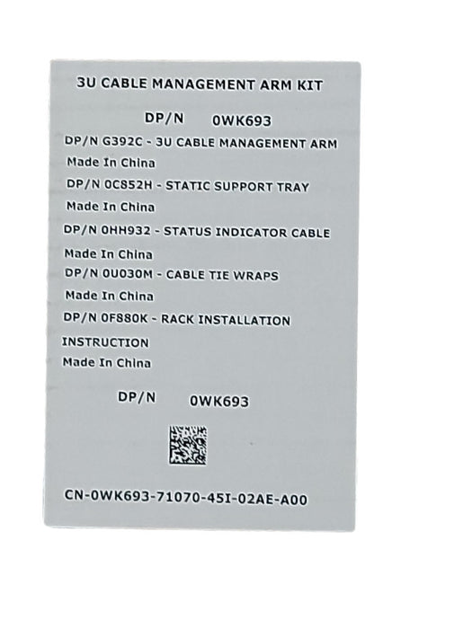 3U Cable Management Arm Kit - 0WK693