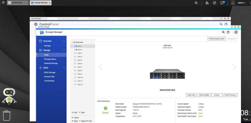 QNAP TS-1269U-RP 12 BAY NAS with 2x 8TB Hard drives _